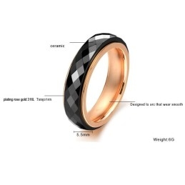 Anillo De Cerámica De Tungsteno Negro Con Amplia Variedad