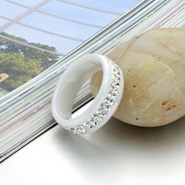 Anillo De Cerámica De Tungsteno Con Diamantes De Imitación, La Reina De La Calidad