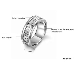 Anillo De Cerámica De Tungsteno Blanco Para Hombre, La Reina De La Calidad