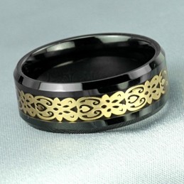 Anillo De Cerámica De Tungsteno Negro De La Reina De La Calidad