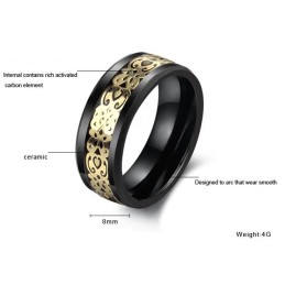 Anillo De Cerámica De Tungsteno Negro De La Reina De La Calidad