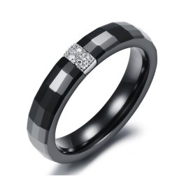 Anillo De Cerámica De Tungsteno Con Rombos Fácil De Usar Para Parejas
