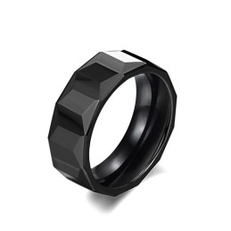 Anillo De Cerámica De Tungsteno Negro Con Amplia Variedad