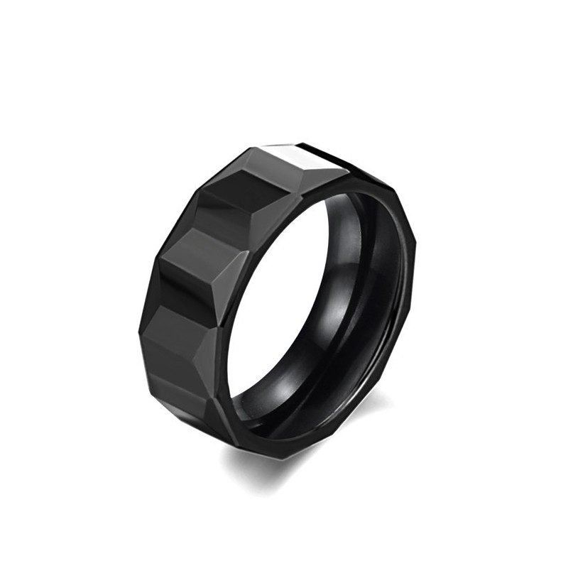 Anillo De Cerámica De Tungsteno Negro Con Amplia Variedad