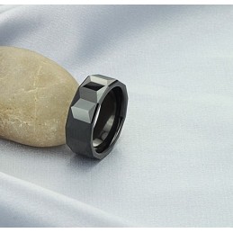 Anillo De Cerámica De Tungsteno Negro Con Amplia Variedad