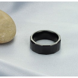 Anillo De Cerámica De Tungsteno Negro Con Amplia Variedad