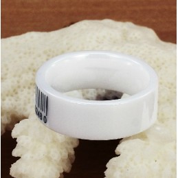 Anillo De Cerámica De Tungsteno Con Código De Barras Blanco De La Reina De La Calidad