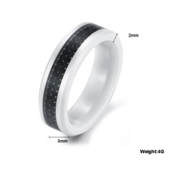 Anillo De Cerámica De Tungsteno Y Fibra De Carbono Negra De Calidad Confiable