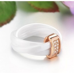 Anillo De Cerámica De Tungsteno Tricíclico De Calidad Estable Con Diamantes De Imitación