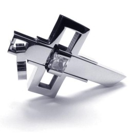 Colgante De Cruz De Titanio Para Hombre Now Style - Cadena Gratis