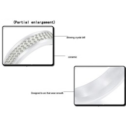 Anillo De Cerámica De Tungsteno Blanco De Alta Calidad Con Diamantes De Imitación