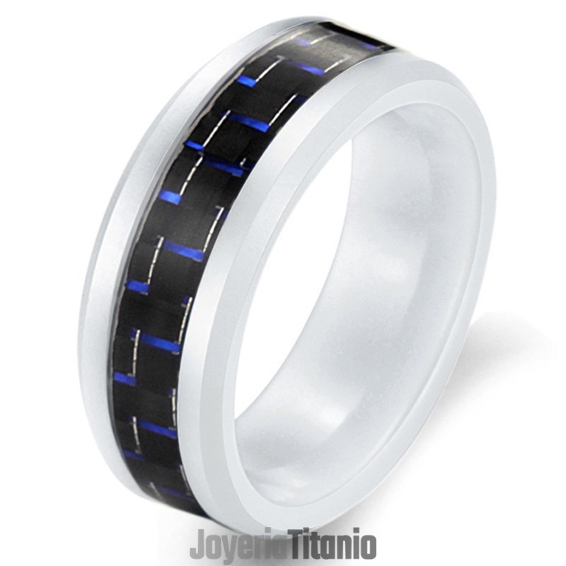 Anillo De Cerámica De Tungsteno Y Fibra De Carbono De Gran Variedad Anillo De Cerámica De Tungsteno Y Fibra De Carbono De Gran Variedad
