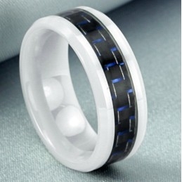 Anillo De Cerámica De Tungsteno Y Fibra De Carbono De Gran Variedad