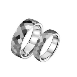 Anillo De Cerámica De Tungsteno Con Diseño De Red De Fútbol De Alta Calidad Para Amantes