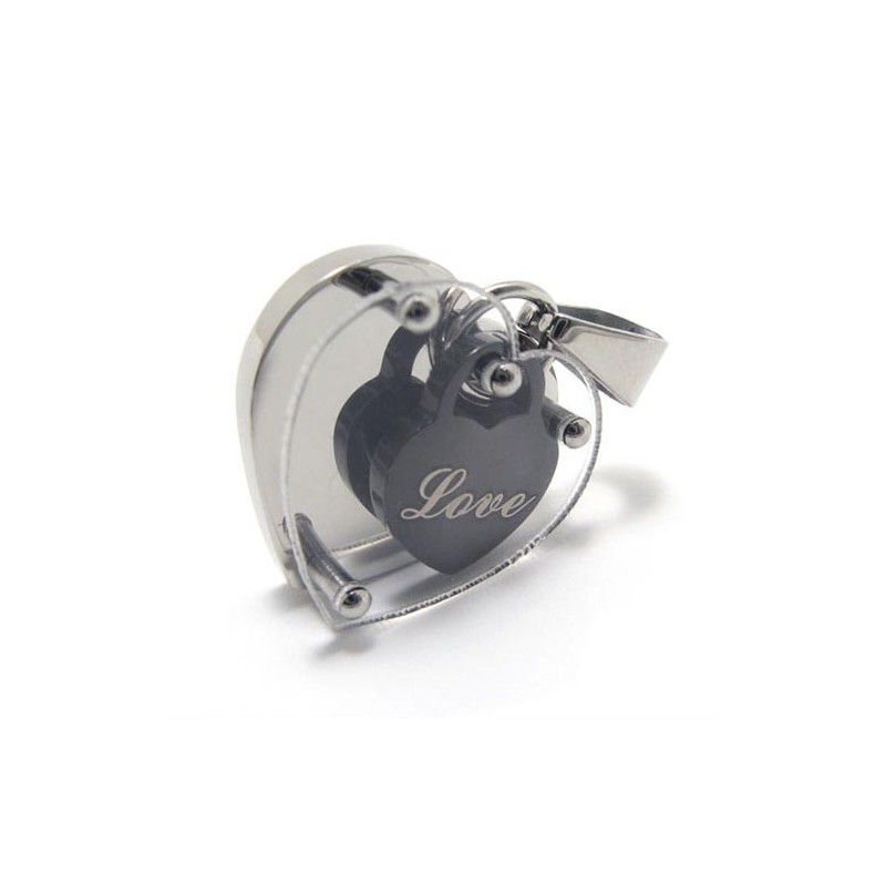 Colgante De Titanio Con Forma De Corazón De Amor - Free Chian