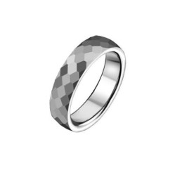Anillo De Cerámica De Tungsteno Con Diseño De Red De Fútbol De Alta Calidad Para Amantes
