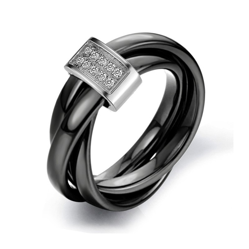 Anillo De Cerámica De Tungsteno Negro Con Diamantes De Imitación De Renombre Mundial Anillo De Cerámica De Tungsteno Negro Con Diamantes De Imitación De Renombre Mundial