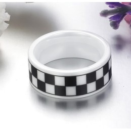 Anillo De Cerámica De Tungsteno Con Rejilla Masculina De Excelente Calidad