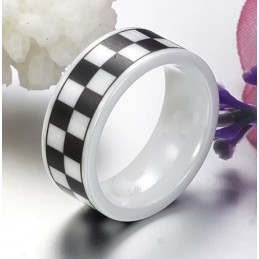Anillo De Cerámica De Tungsteno Con Rejilla Masculina De Excelente Calidad