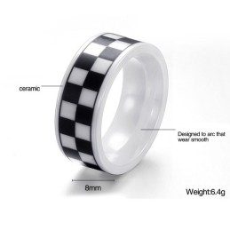 Anillo De Cerámica De Tungsteno Con Rejilla Masculina De Excelente Calidad