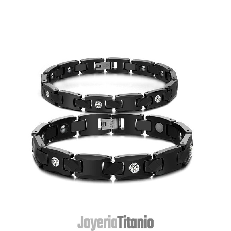 Brazalete De Cerámica De Tungsteno Negro De Alta Calidad Con Diamantes De Imitación Para Amantes. Brazalete De Cerámica De Tungsteno Negro De Alta Calidad Con Diamantes De Imitación Para Amantes.