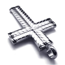 Colgante De Titanio Con Veta Cruzada Para Hombre - Cadena Gratuita