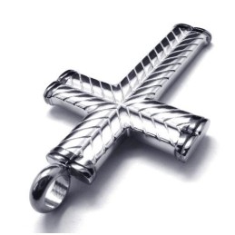 Colgante De Titanio Con Veta Cruzada Para Hombre - Cadena Gratuita