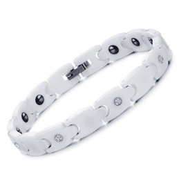 Pulsera De Cerámica De Tungsteno Blanco Con Diamantes De Imitación, Calidad Y Cantidad Garantizadas