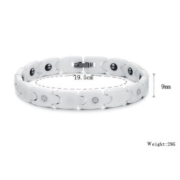 Pulsera De Cerámica De Tungsteno Blanco Con Diamantes De Imitación, Calidad Y Cantidad Garantizadas