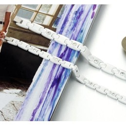 Brazalete De Cerámica De Tungsteno Blanco De Alta Calidad Para Amantes Con Diamantes De Imitación.