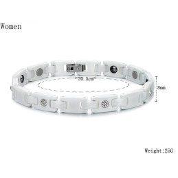 Brazalete De Cerámica De Tungsteno Blanco De Alta Calidad Para Amantes Con Diamantes De Imitación.