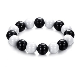 Brazalete De Cerámica De Tungsteno Blanco Y Negro De Alta Calidad Para Amantes