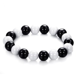 Brazalete De Cerámica De Tungsteno Blanco Y Negro De Alta Calidad Para Amantes