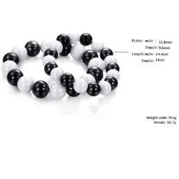 Brazalete De Cerámica De Tungsteno Blanco Y Negro De Alta Calidad Para Amantes
