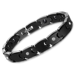 Pulsera De Cerámica De Tungsteno Negro De Alta Calidad Con Diamantes De Imitación