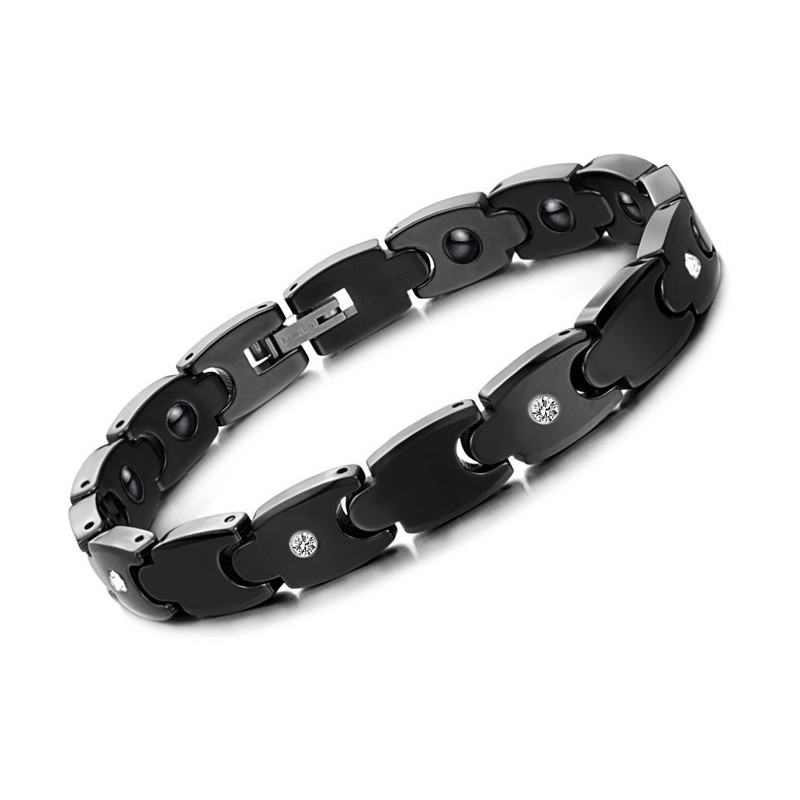 Pulsera De Cerámica De Tungsteno Negro De Alta Calidad Con Diamantes De Imitación Pulsera De Cerámica De Tungsteno Negro De Alta Calidad Con Diamantes De Imitación