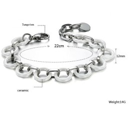 Pulsera De Cerámica De Tungsteno Blanco Para Mujer, La Reina De La Calidad