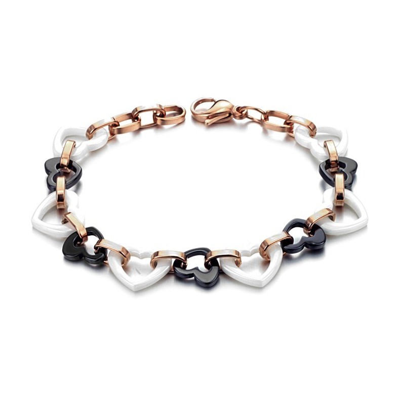 Pulsera De Cerámica De Tungsteno Con Forma De Corazón Para Mujer, De Rendimiento Confiable Pulsera De Cerámica De Tungsteno Con Forma De Corazón Para Mujer, De Rendimiento Confiable