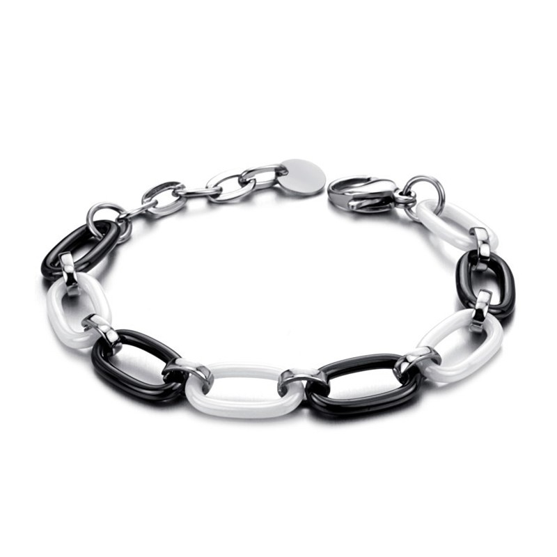 Pulsera Femenina De Cerámica De Tungsteno En Blanco Y Negro De Alta Calidad Pulsera Femenina De Cerámica De Tungsteno En Blanco Y Negro De Alta Calidad