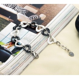 Pulsera De Cerámica De Tungsteno Con Diseño De Corazón, Completa En Especificaciones