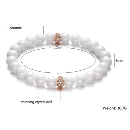 Pulsera De Cerámica De Tungsteno Fácil De Usar Con Cuentas