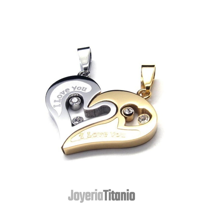 Colgantes De Titanio Con Forma De Corazón "Te Amo" Para Pareja - Free Chian Colgantes De Titanio Con Forma De Corazón "Te Amo" Para Pareja - Free Chian