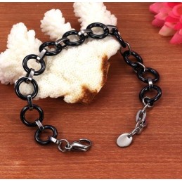 Pulsera Femenina De Cerámica De Tungsteno Negro De Renombre Mundial