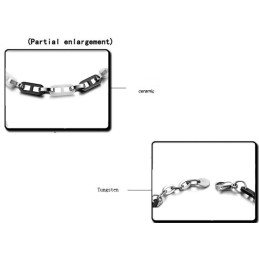 Pulsera Femenina De Cerámica De Tungsteno En Blanco Y Negro De Alta Calidad
