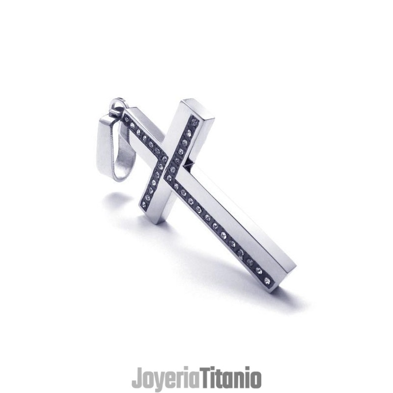 Colgante De Titanio Con Cruz De Moda Para Hombre - Cadena Gratuita Colgante De Titanio Con Cruz De Moda Para Hombre - Cadena Gratuita