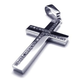 Colgante De Titanio Con Cruz De Moda Para Hombre - Cadena Gratuita