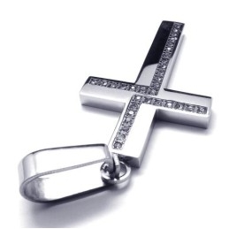Colgante De Titanio Con Cruz De Moda Para Hombre - Cadena Gratuita