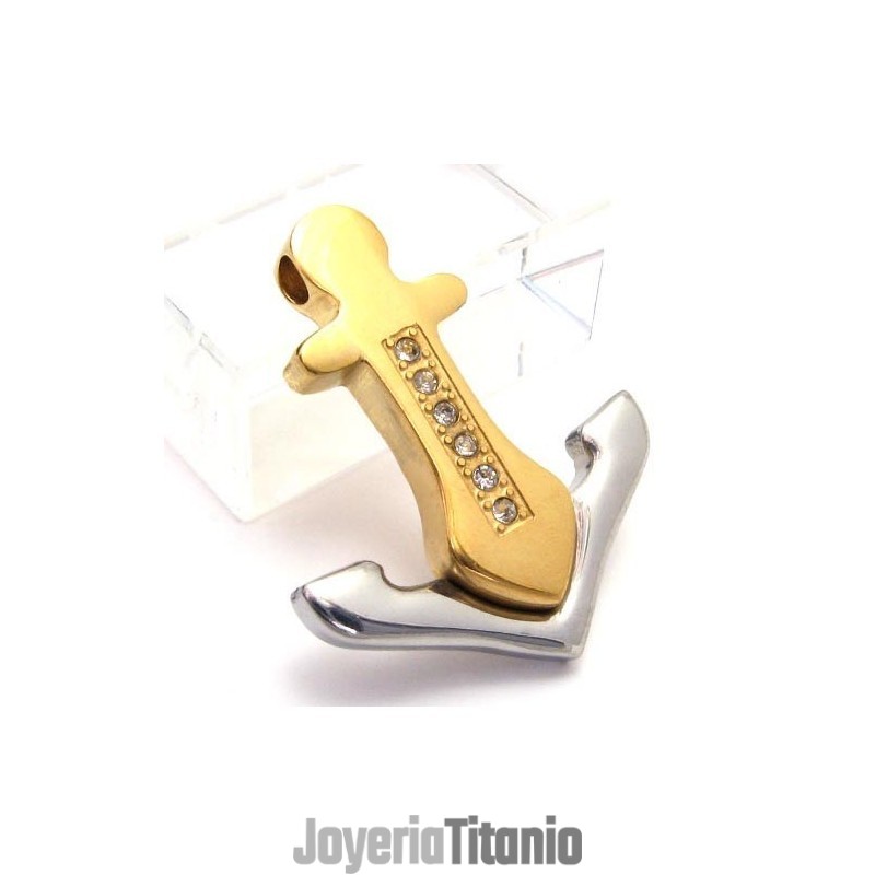 Colgante De Ancla De Titanio - Cadena Gratis Colgante De Ancla De Titanio - Cadena Gratis