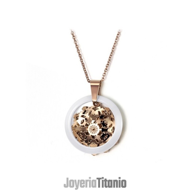 Collar De Cerámica De Tungsteno Con Baño De Oro Rosa De Calidad Confiable