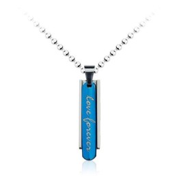 Colgante De Titanio Azul Para Hombre - Cadena Gratis - Cadena Gratis